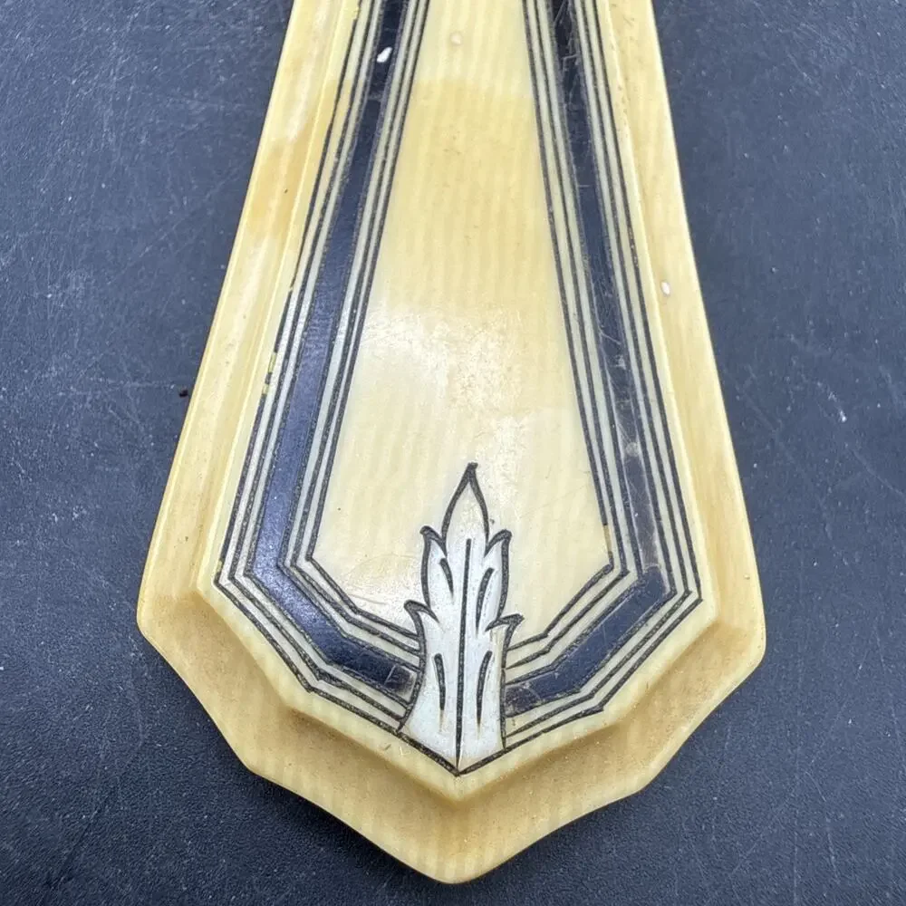 Vintage Du Barry Pyralin Ivory Hand Mirror – 1920s Celluloid Art Deco
